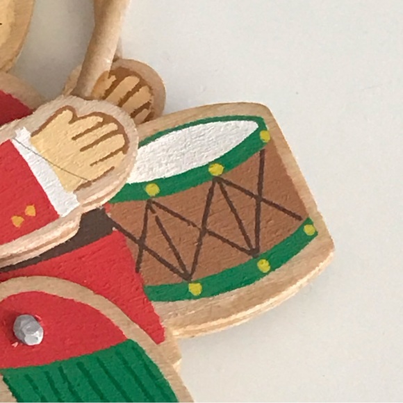 HALLMARK - Drummer Boy Movable Wooden Keepsake Christmas Ornament  - VTG 1980's - Picture 8 of 12